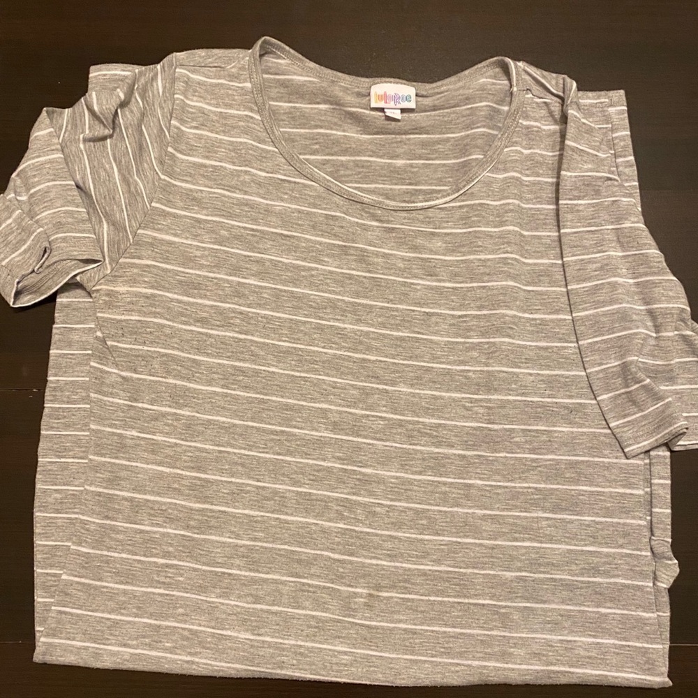 Lularoe Julia stripped grey dress